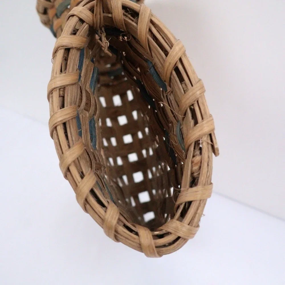 VTG Woven Wall Basket Heart Shape Hand Crafted Double Opening Cottage Core 80s